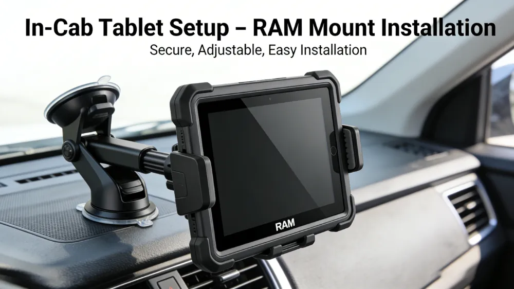 In-Cab Tablet Setup – RAM Mount Installation