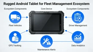 Rugged Android Tablet for Fleet Management Ecosystem Diagram