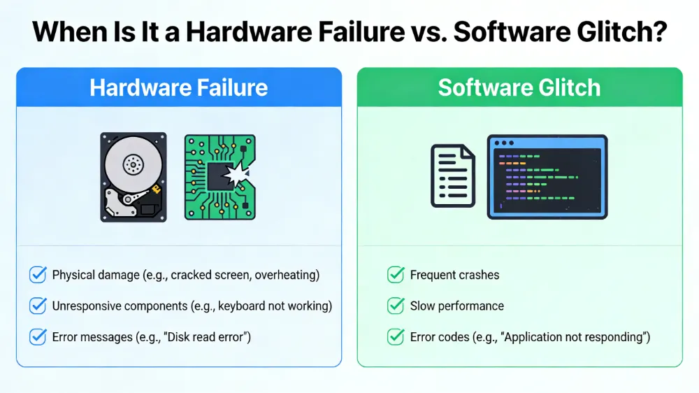 When Is It a Hardware Failure vs. Software Glitch