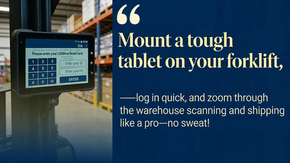 Mounta tough tablet on your forklift