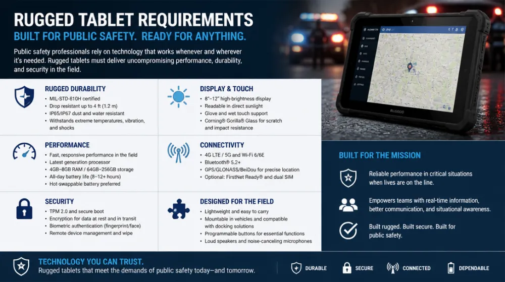 Rugged Tablet Requirements for Public Safety